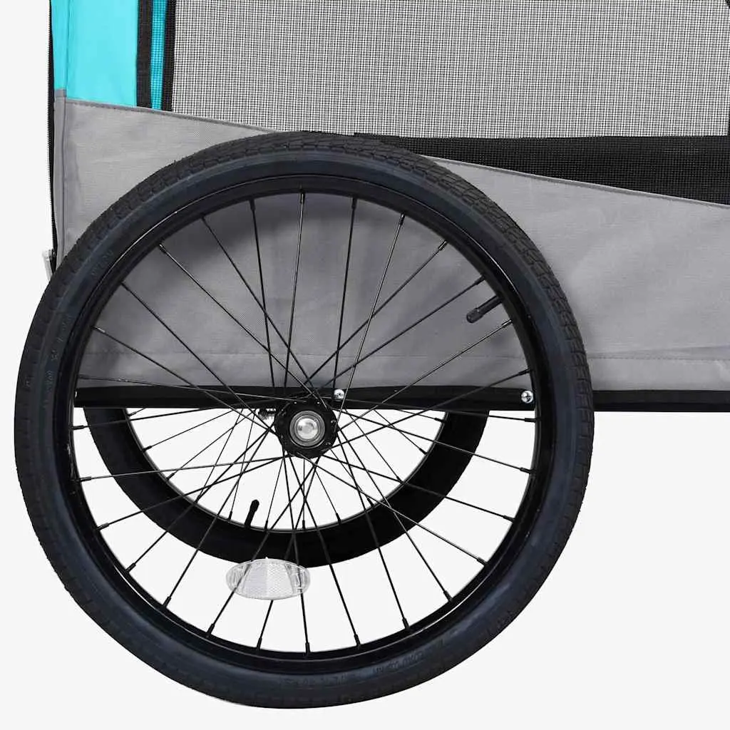 Pet Transport Jogging Stroller Bike Trailer 2-in-1 Convertible Blue Grey