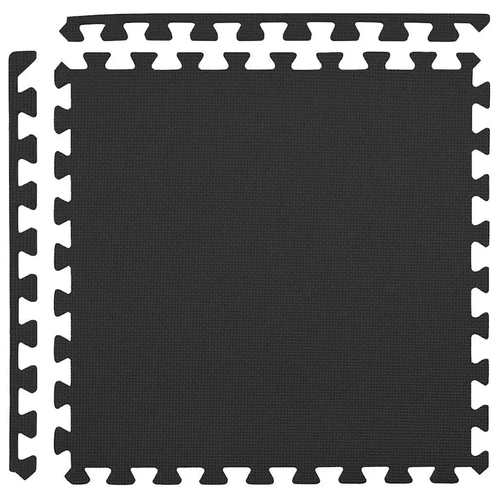 Exercise Floor Mats Puzzle Interlocking Home Gym Fitness 6 Piece Black