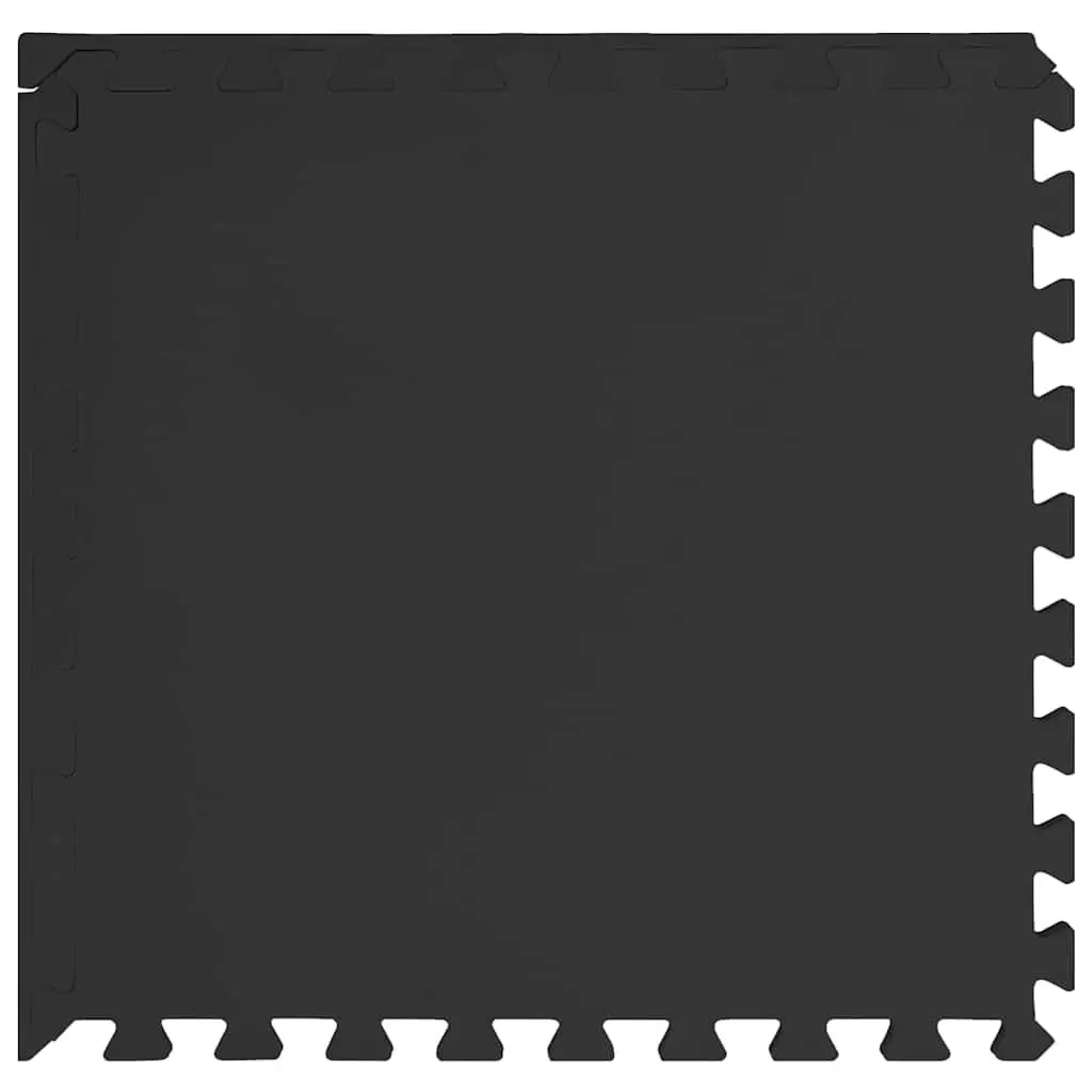 Exercise Floor Mats 12 Piece Interlocking Foam Padding Home Gym Play Area Black