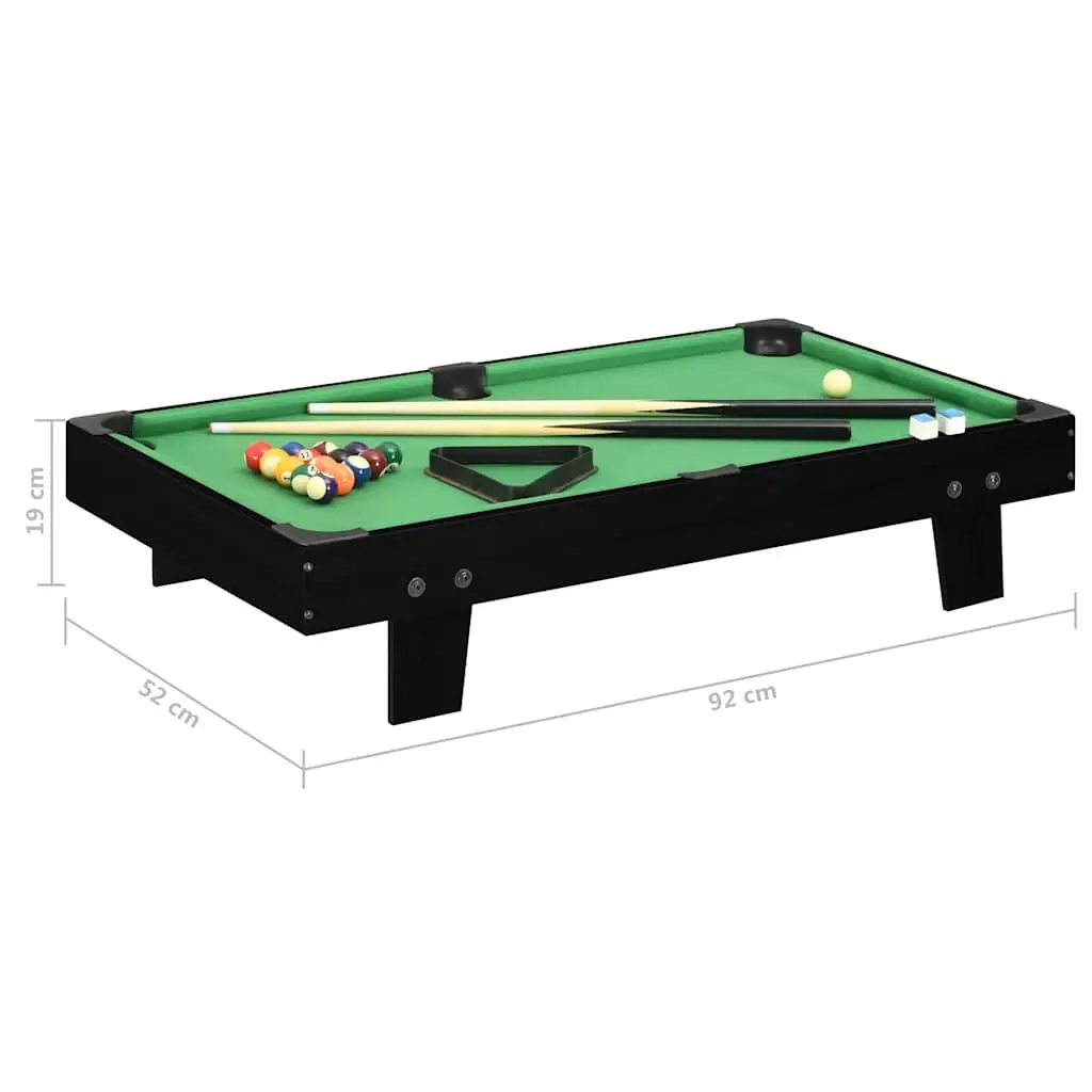 Mini Pool Table Portable Tabletop Billiards Game Set 92x52x19cm Black