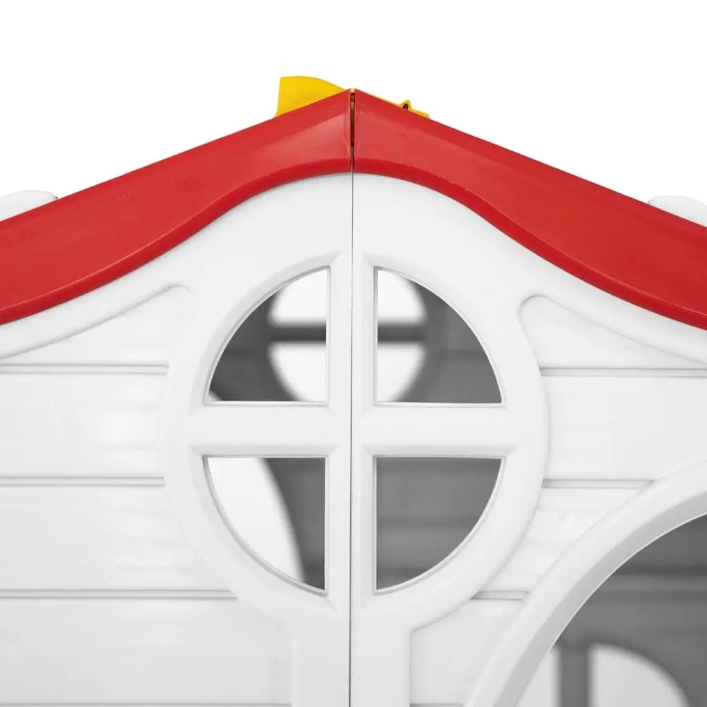 Portable Kids Playhouse Multicolour Cottage Style with Lockable Door and Open Windows Indoor Outdoor Use