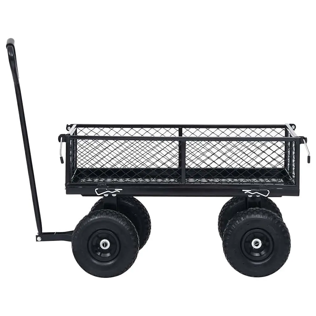 Garden Hand Trolley Cart Heavy-Duty Steel 250kg Load Capacity Black