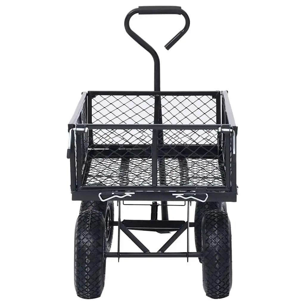 Garden Hand Trolley Cart Heavy-Duty Steel 250kg Load Capacity Black