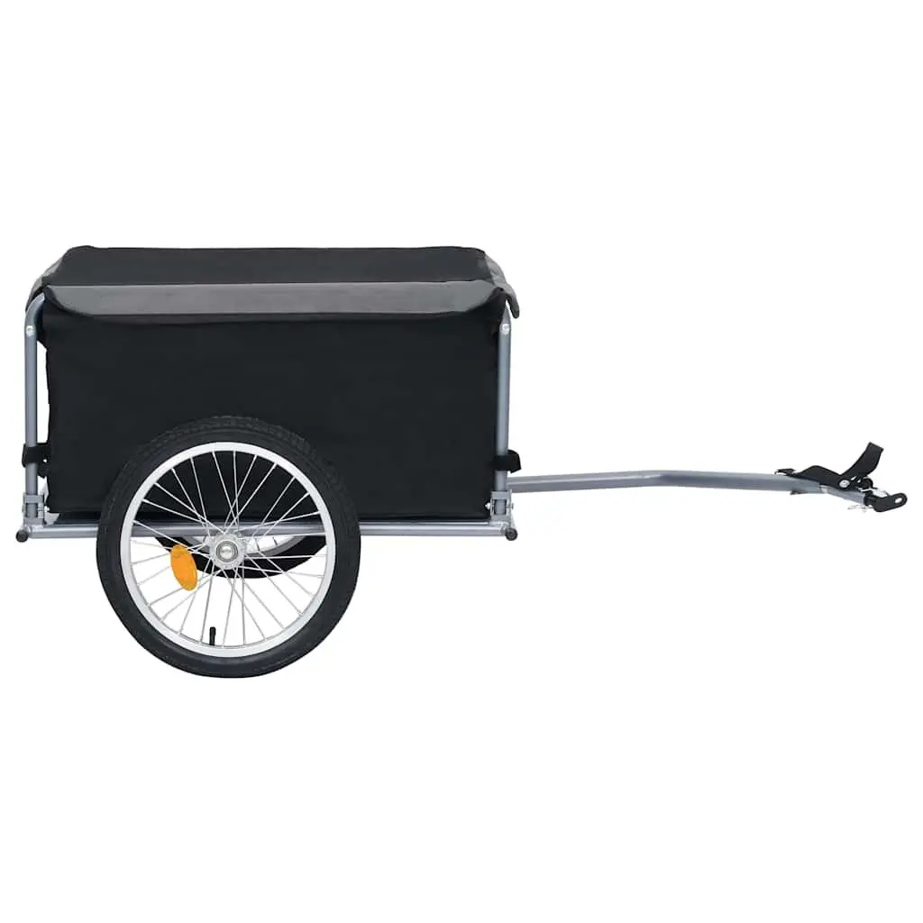 Bike Trailer 65kg Capacity Steel Frame Foldable Cargo Commute Tour Grey