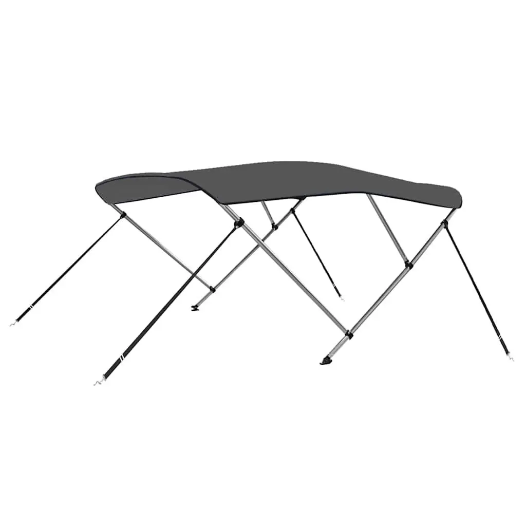 3 Bow Bimini Top Boat Canopy Sun Shade Adjustable Width 154 to 167 cm Anthracite