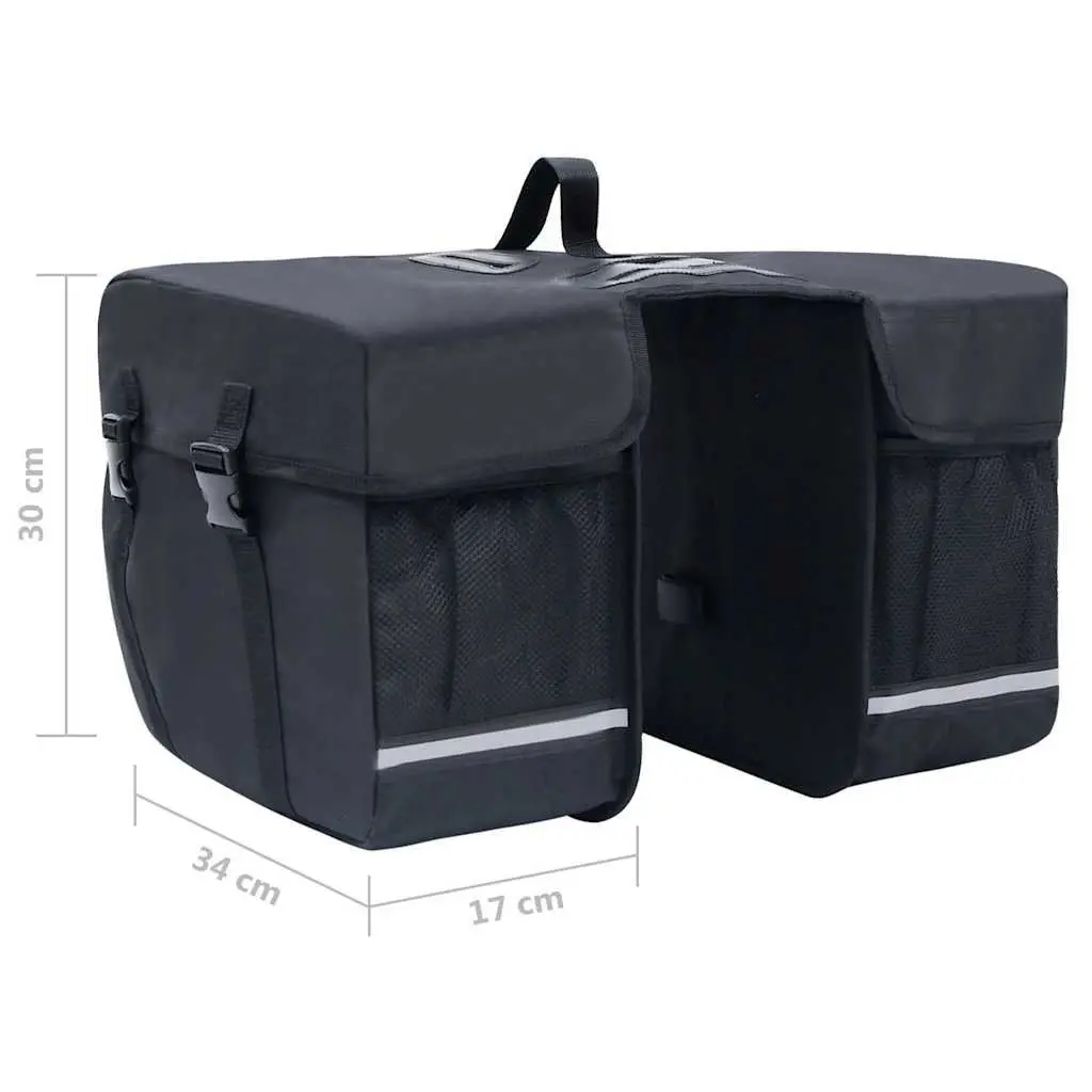 Double Bicycle Pannier Bag 35L Waterproof Black Cycling Storage