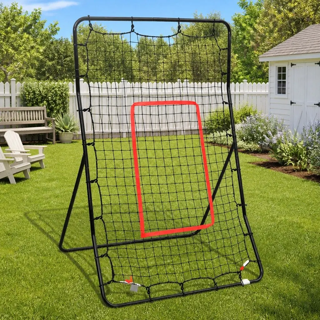 Softball Rebounder Training 88x79x137cm Steel Frame PE Net Black