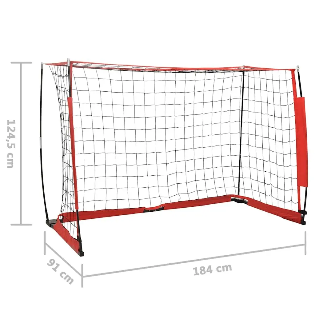 Portable Foldable Soccer Goal Training Net 184 x 91 x 124.5 cm Black