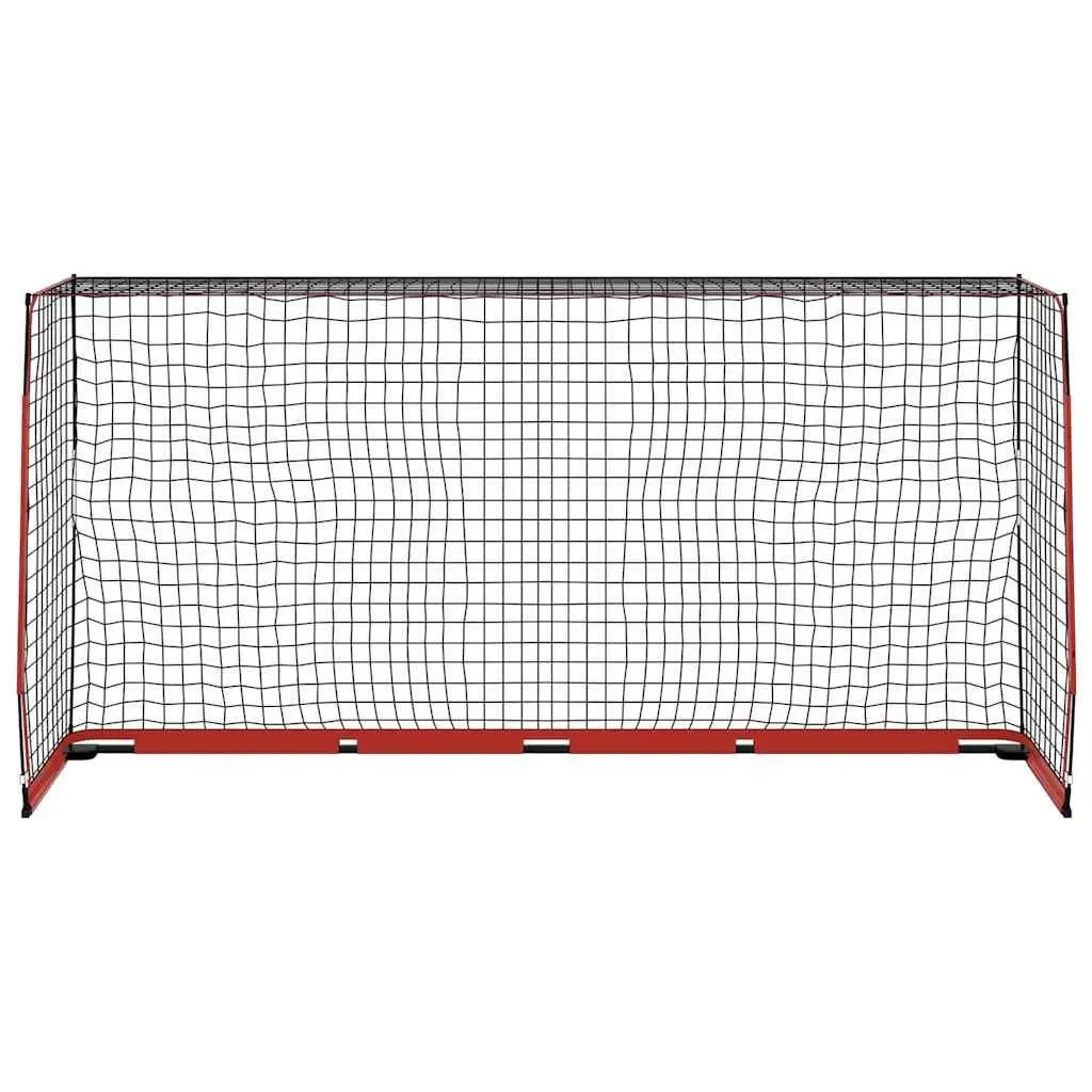Foldable Soccer Goal Portable Training Net 366.5x91x183 cm Steel Frame Black