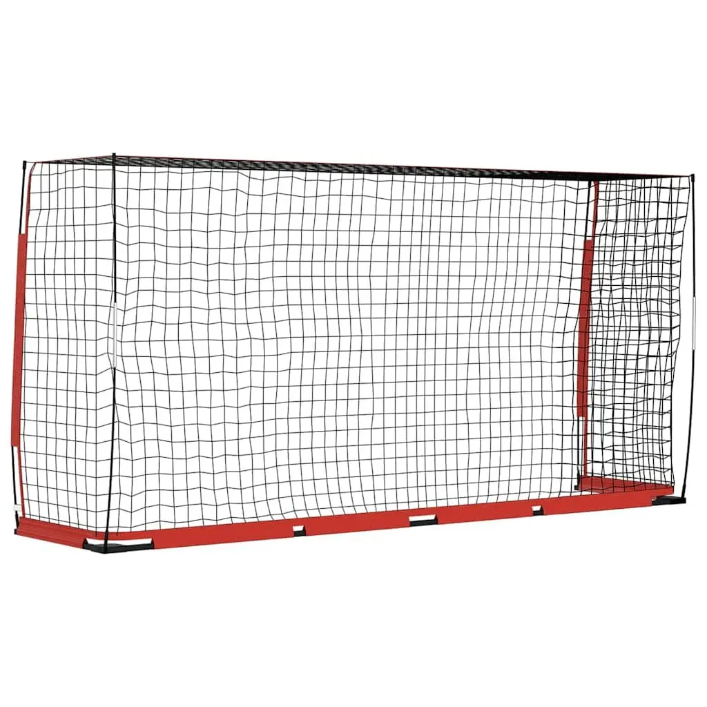 Foldable Soccer Goal Portable Training Net 366.5x91x183 cm Steel Frame Black
