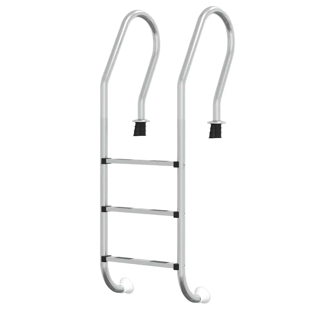 Pool Ladder Non-Slip Steps 54x38x158cm Stainless Steel Curved Handrail Silver