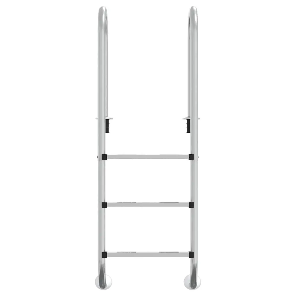 Pool Ladder Non-Slip Steps 54x38x158cm Stainless Steel Curved Handrail Silver