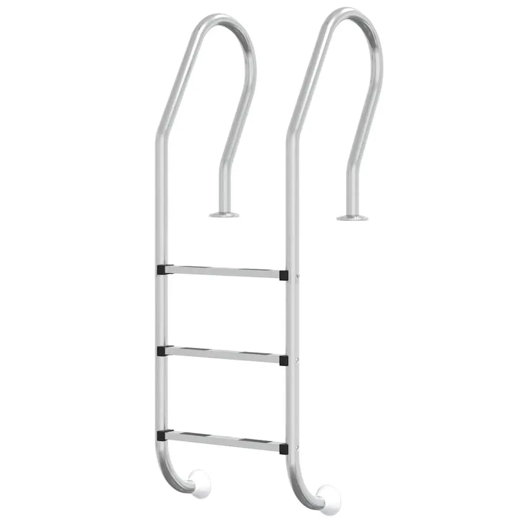 Pool Ladder Non-Slip Steps 54x38x158cm Stainless Steel Curved Handrail Silver