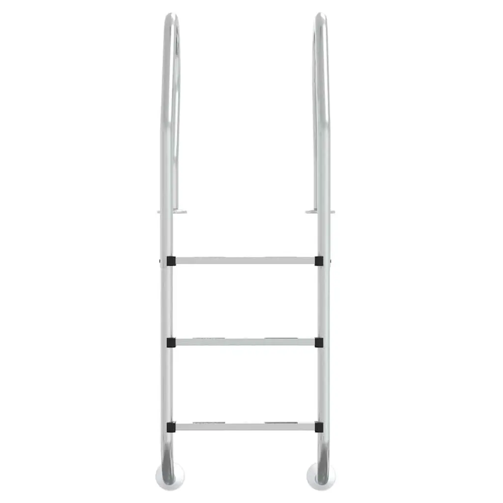 Pool Ladder Non-Slip Steps 54x38x158cm Stainless Steel Curved Handrail Silver