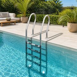 Reliable Stainless Steel Pool Ladder 54x38x211 cm