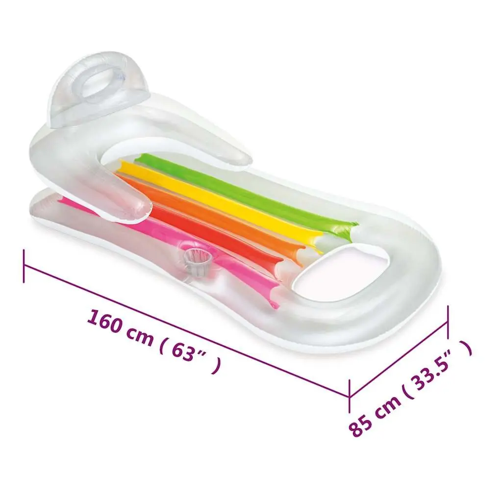 Inflatable Pool Lounger Water Relaxation 160x85 cm Multicolour