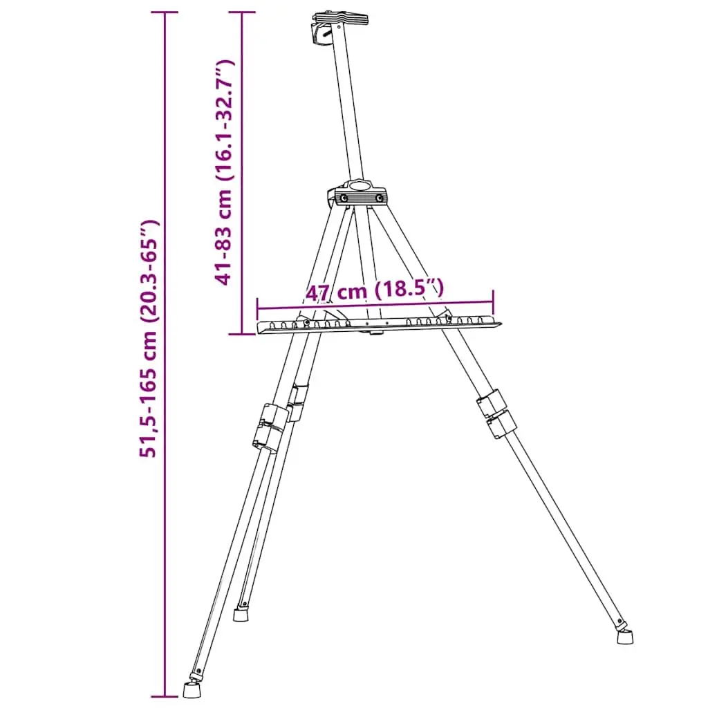 Metal Adjustable Display Easel for Art Presentations Black