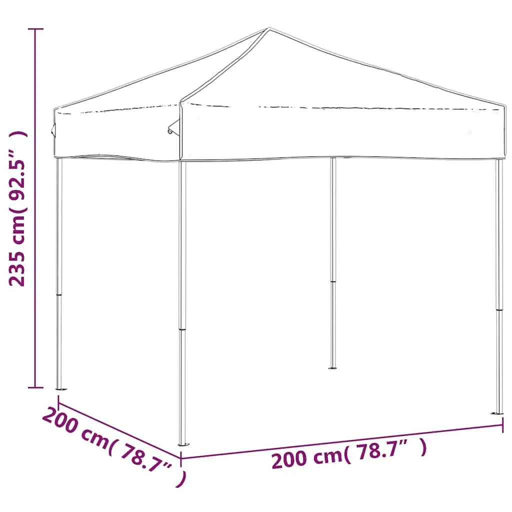 Folding Party Tent Outdoor Pavilion 2x2m Anthracite Portable Shelter