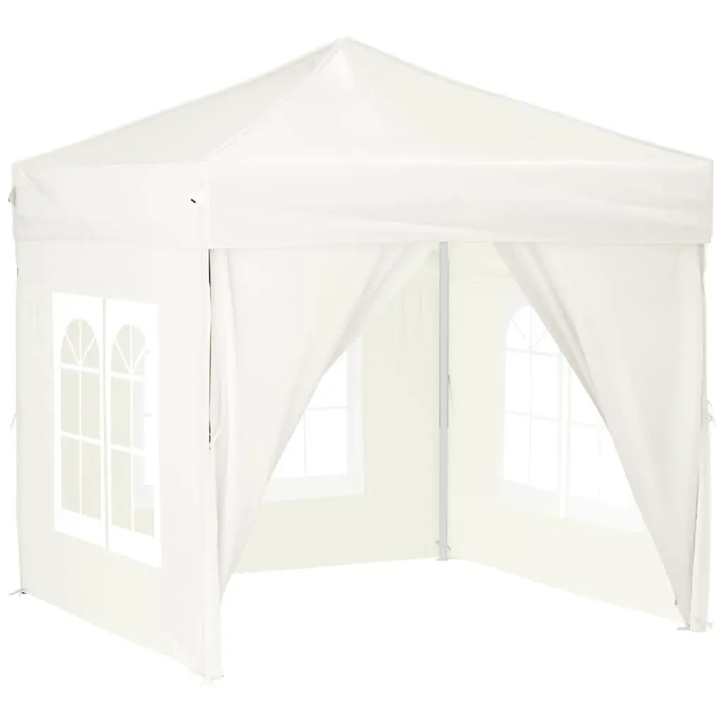 Folding Party Tent Outdoor Gazebo 2x2 m Cream with Sidewalls