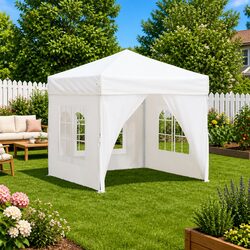 Reliable 2x2m Folding Party Tent with Sidewalls in White