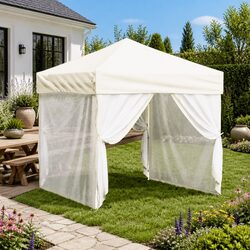 Reliable Folding Party Tent with Sidewalls - Cream Color 2x2 m