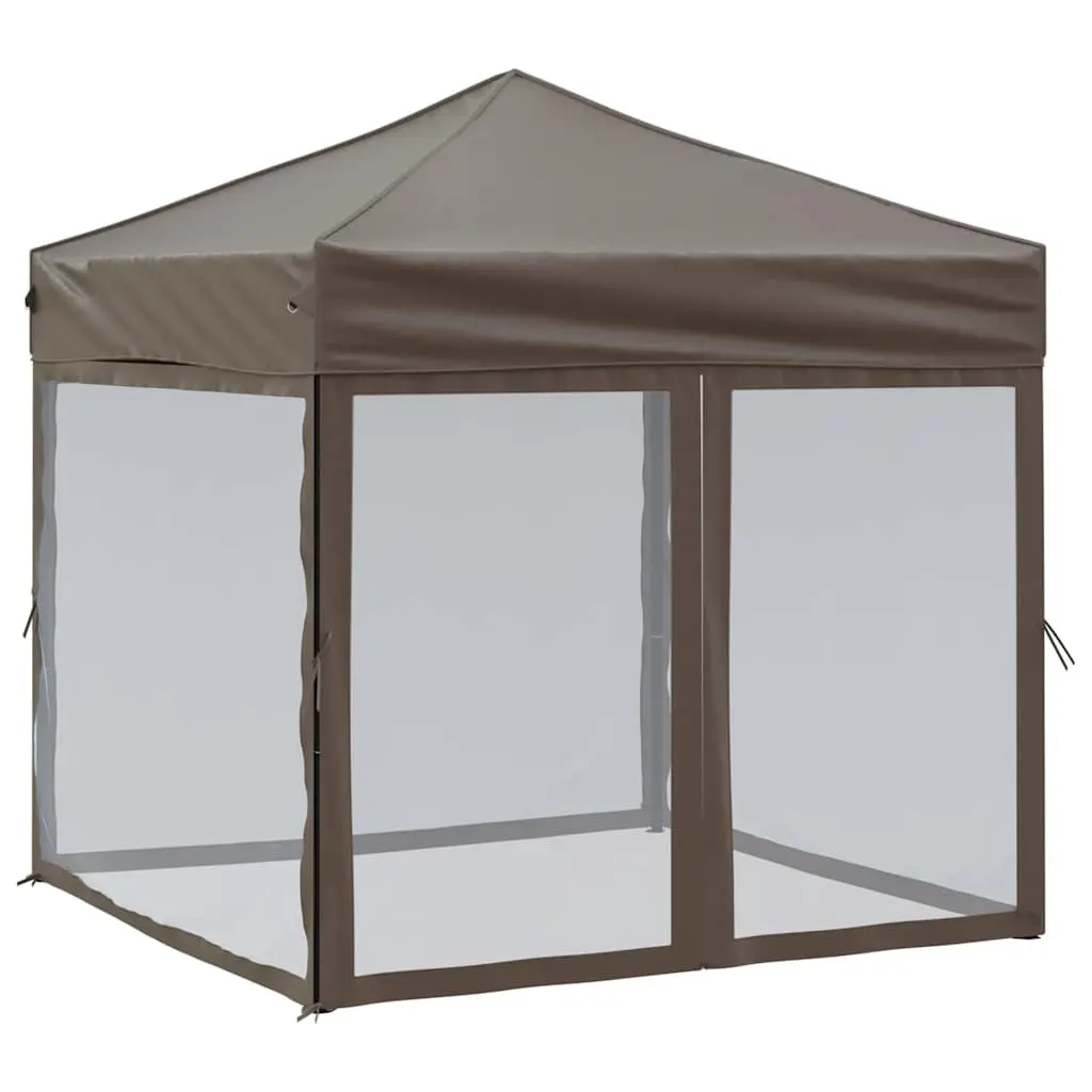 Folding Party Tent Outdoor Canopy Gazebo 2x2m Taupe