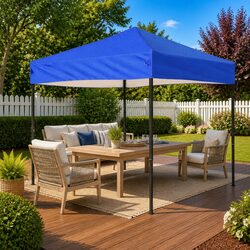 Durable and Practical 3x3m Blue Folding Tent for Outdoors