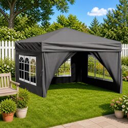 Reliable Folding Party Tent with Sidewalls 3x3m in Anthracite
