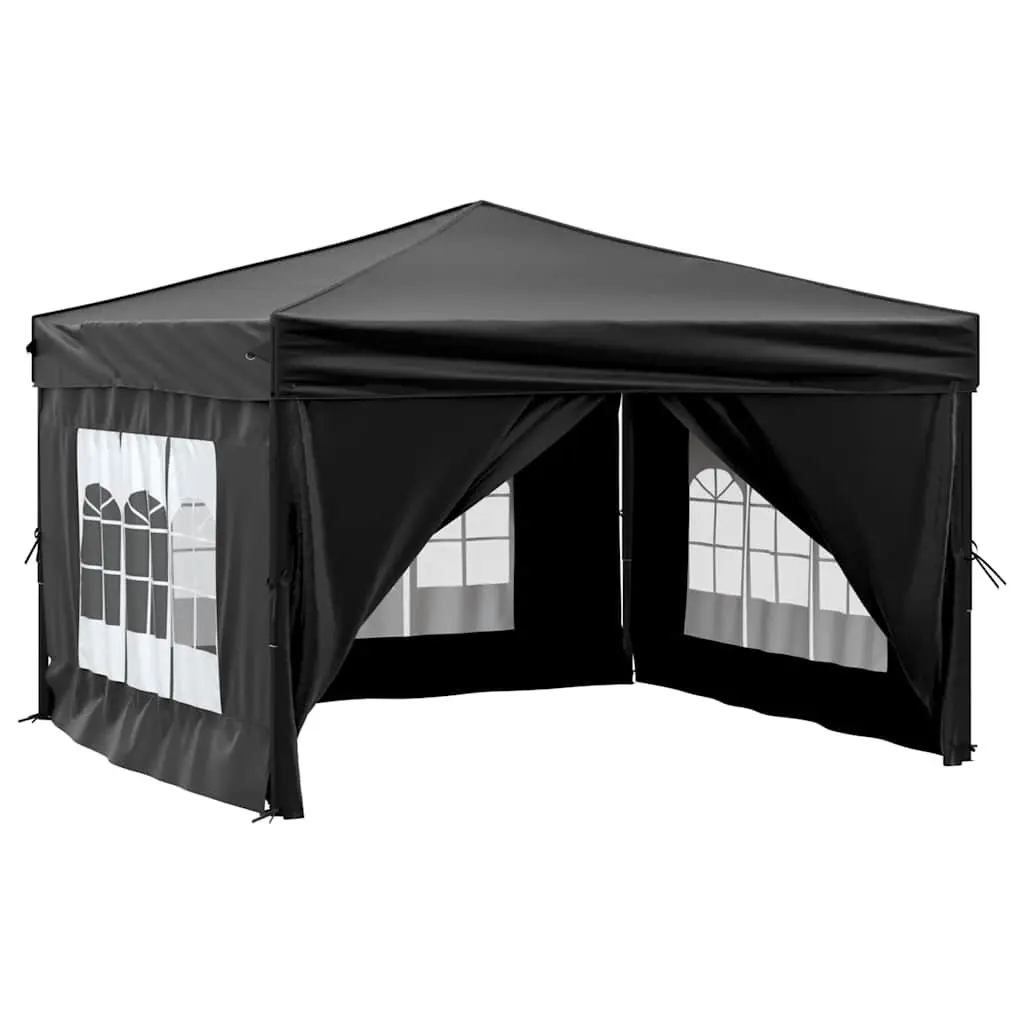 Folding Party Tent Outdoor Gazebo Canopy 3x3m Black