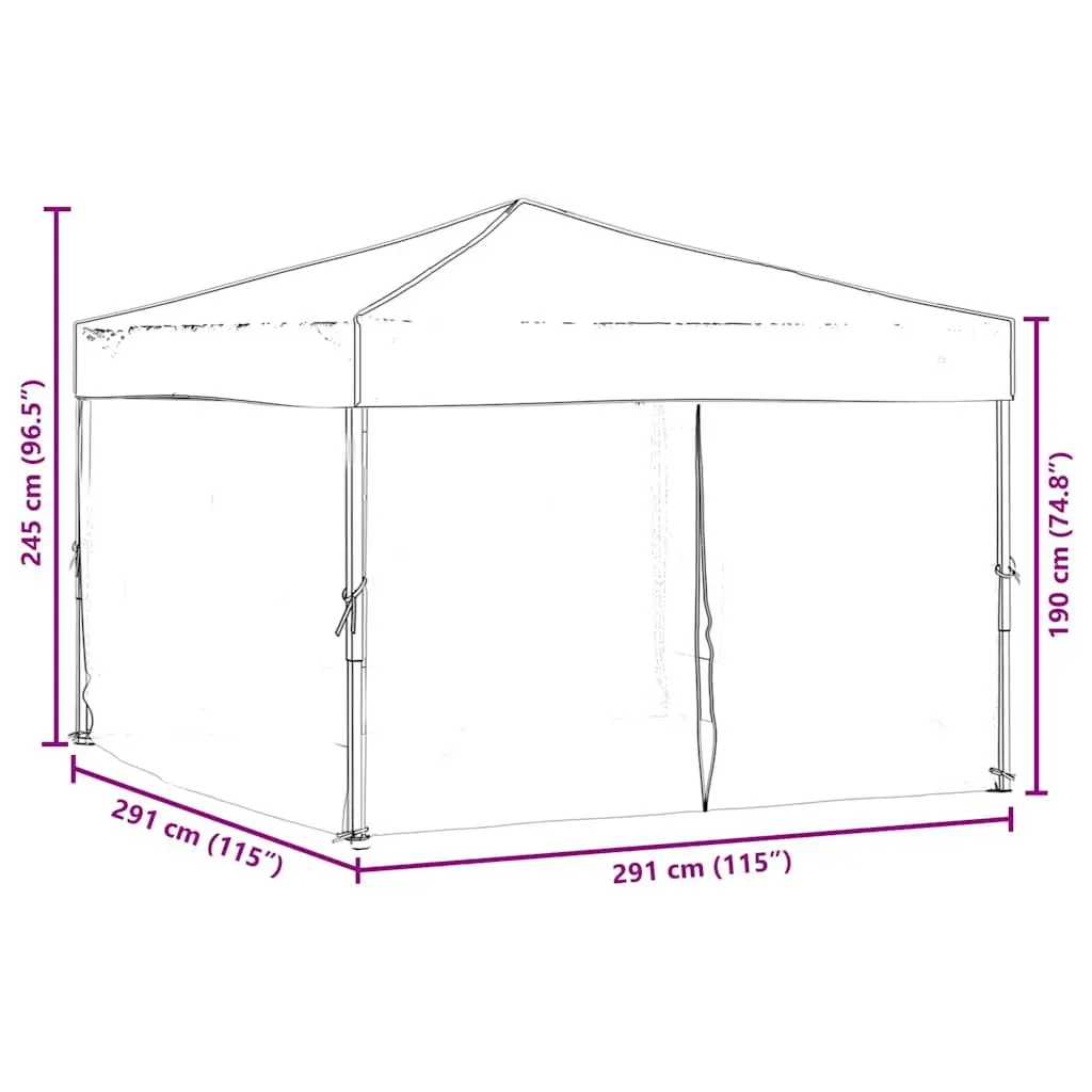 Folding Party Tent Outdoor Gazebo Canopy 3x3m Black