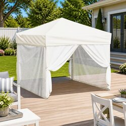 Value Cream Folding Party Tent with Sidewalls 3x3m