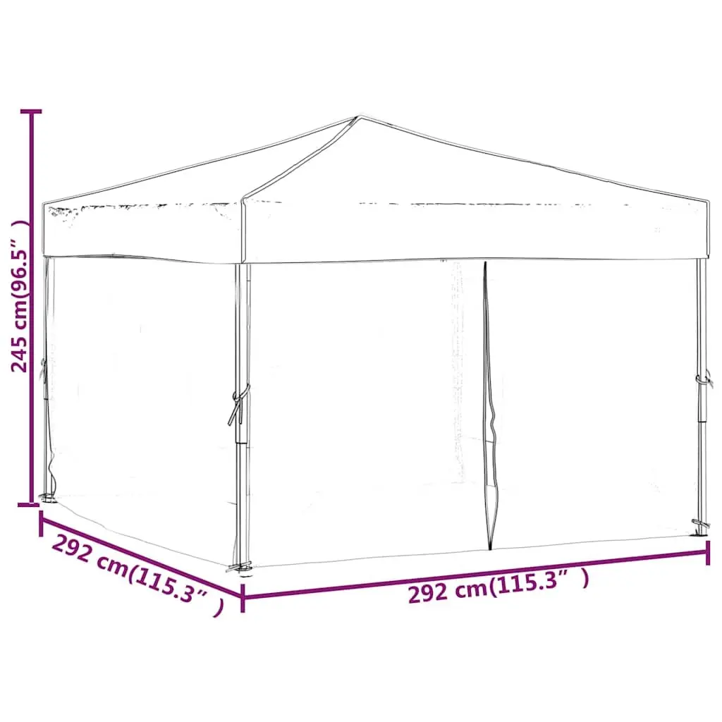 Folding Party Tent Outdoor Canopy 3x3m Cream with Sidewalls