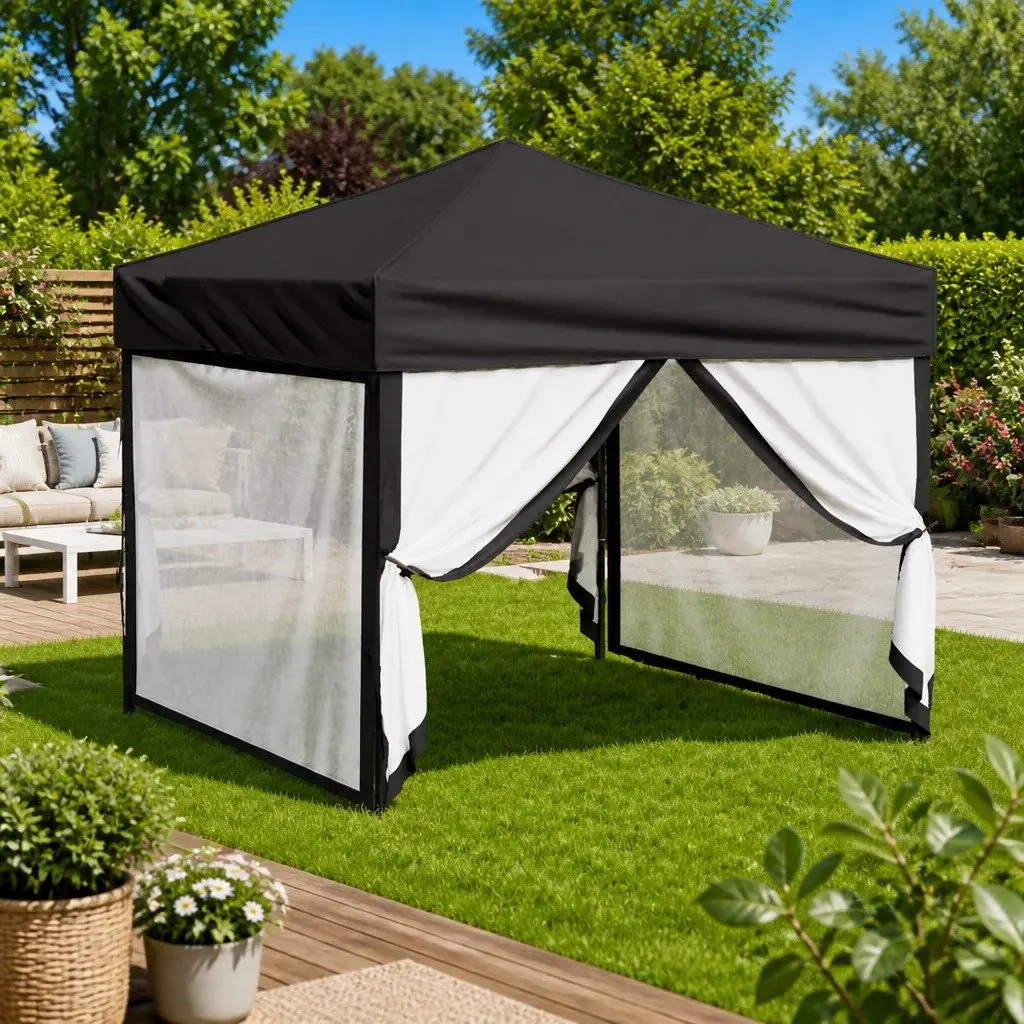 Folding Party Tent Outdoor Canopy Gazebo 3x3m Anthracite