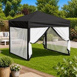 Folding Party Tent with Sidewalls Outdoor Canopy Gazebo 3x3m Anthracite