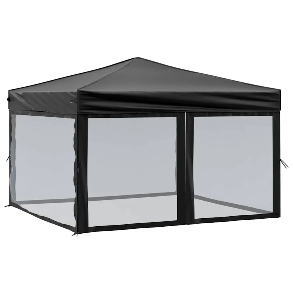Folding Party Tent Outdoor Canopy 3x3m Black
