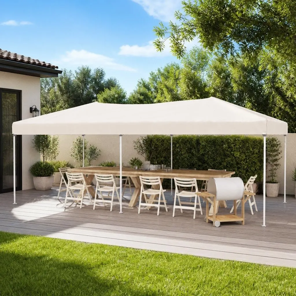 Folding Party Tent Outdoor Canopy 3x6m Cream