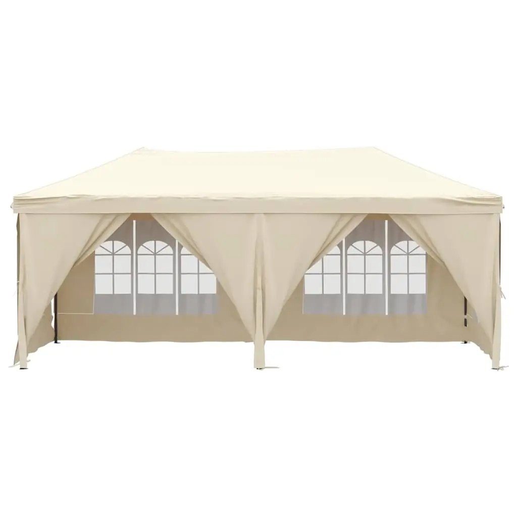 Folding Party Tent Outdoor Canopy 3x6m Cream with Sidewalls