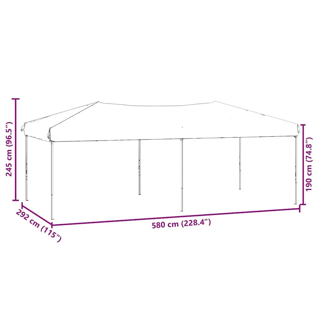 Folding Party Tent Outdoor Canopy Gazebo 3x6 m Anthracite