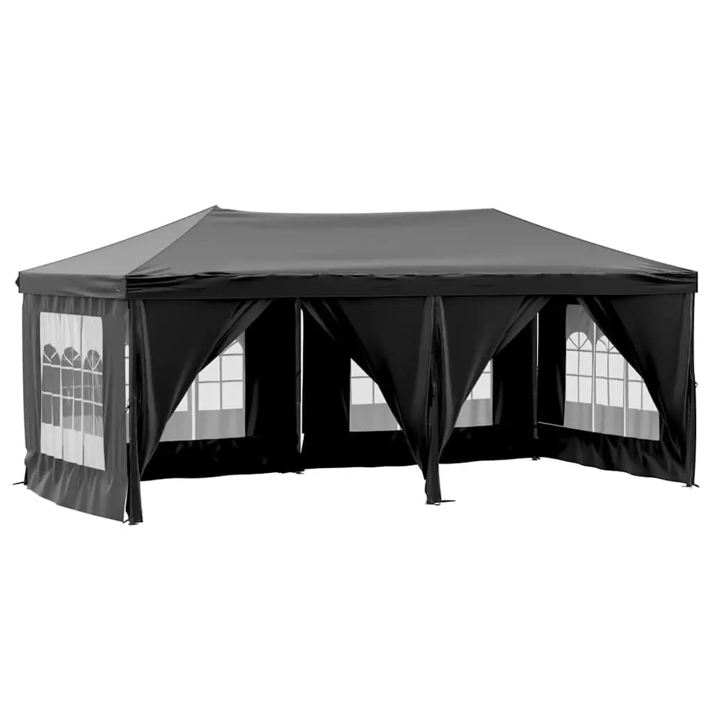 Folding Party Tent Black 3x6 m Outdoor Canopy Gazebo