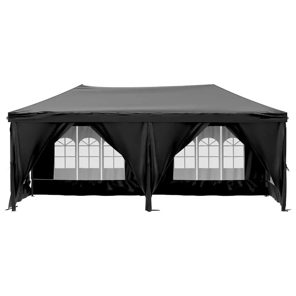 Folding Party Tent Black 3x6 m Outdoor Canopy Gazebo