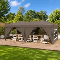 Warm and Reliable Folding Party Tent 3x6m in Taupe