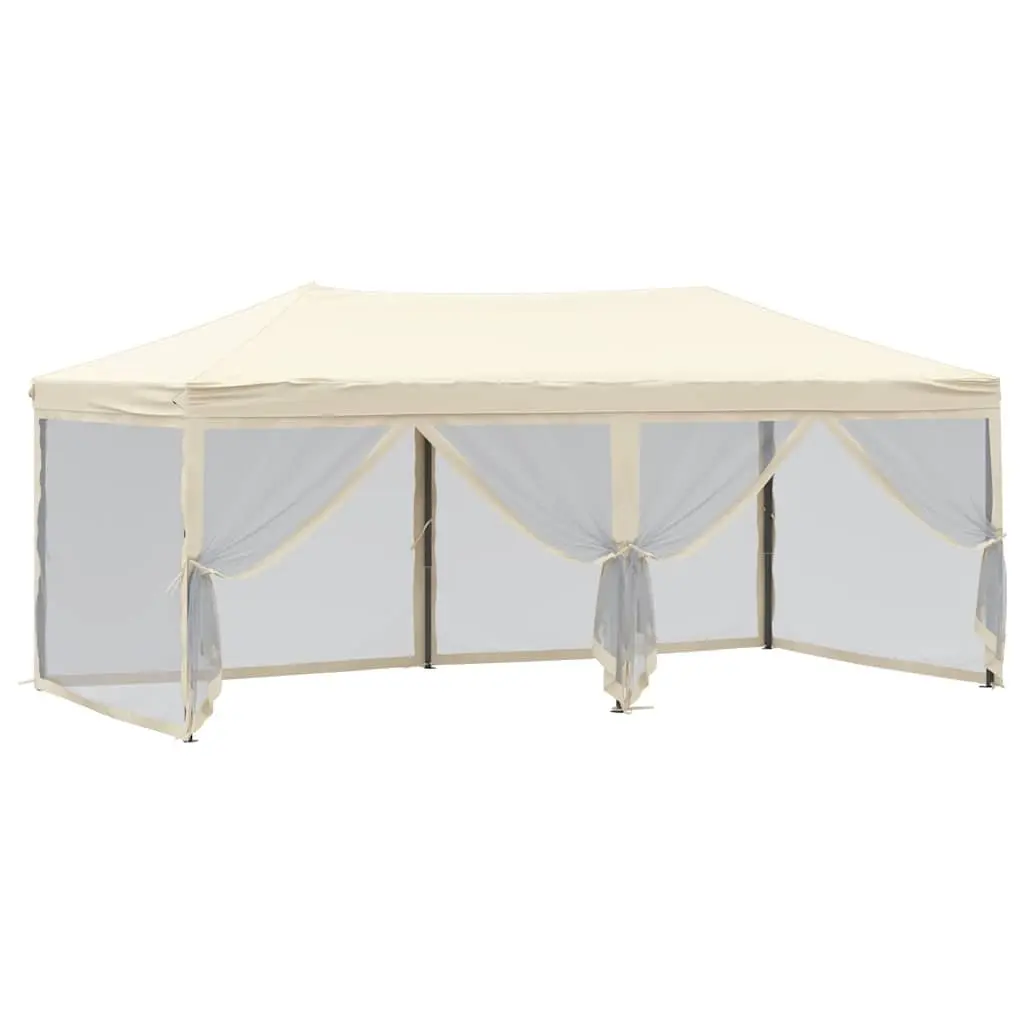 Folding Party Tent Outdoor Gazebo Canopy 3x6 m Cream with Sidewalls