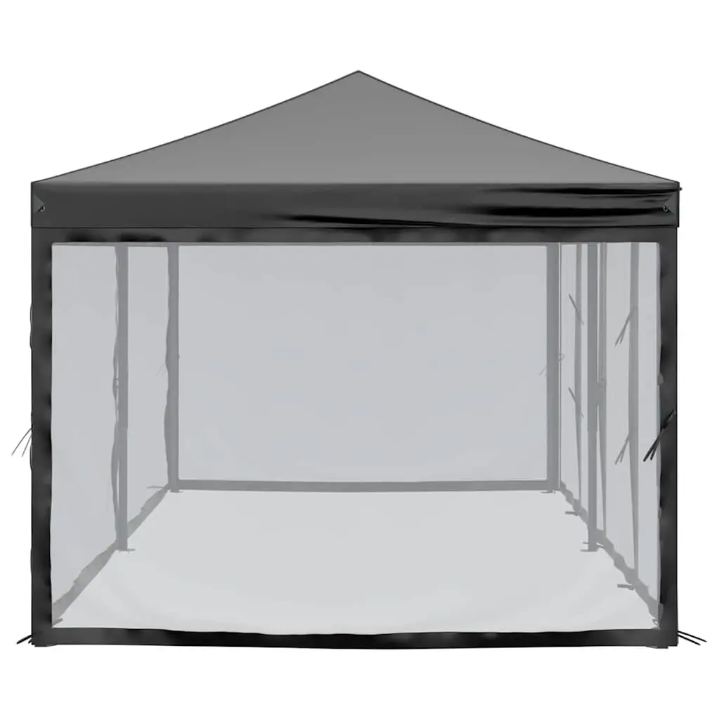 Folding Party Tent Black 3x6 m Outdoor Canopy Gazebo with Sidewalls