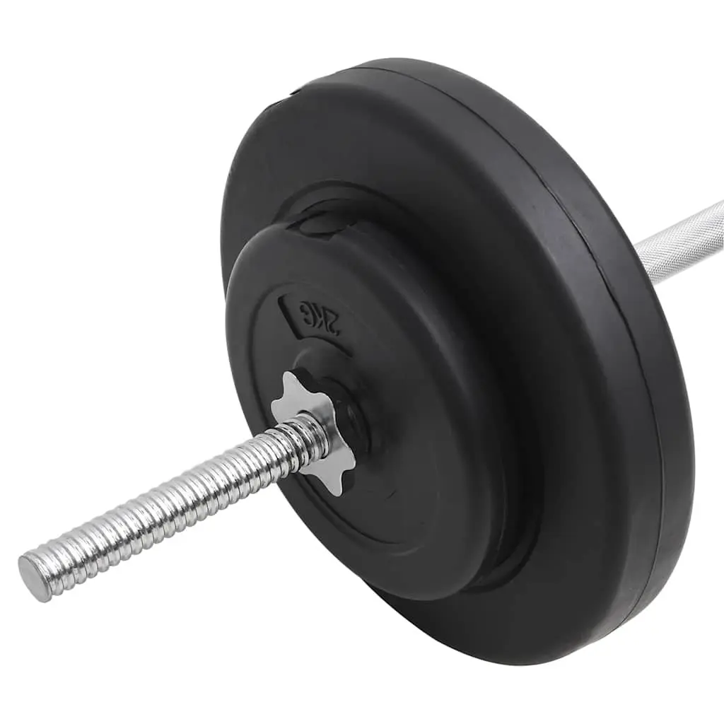 Barbell Set 30kg Weight Training Home Gym Exercise Red Plates