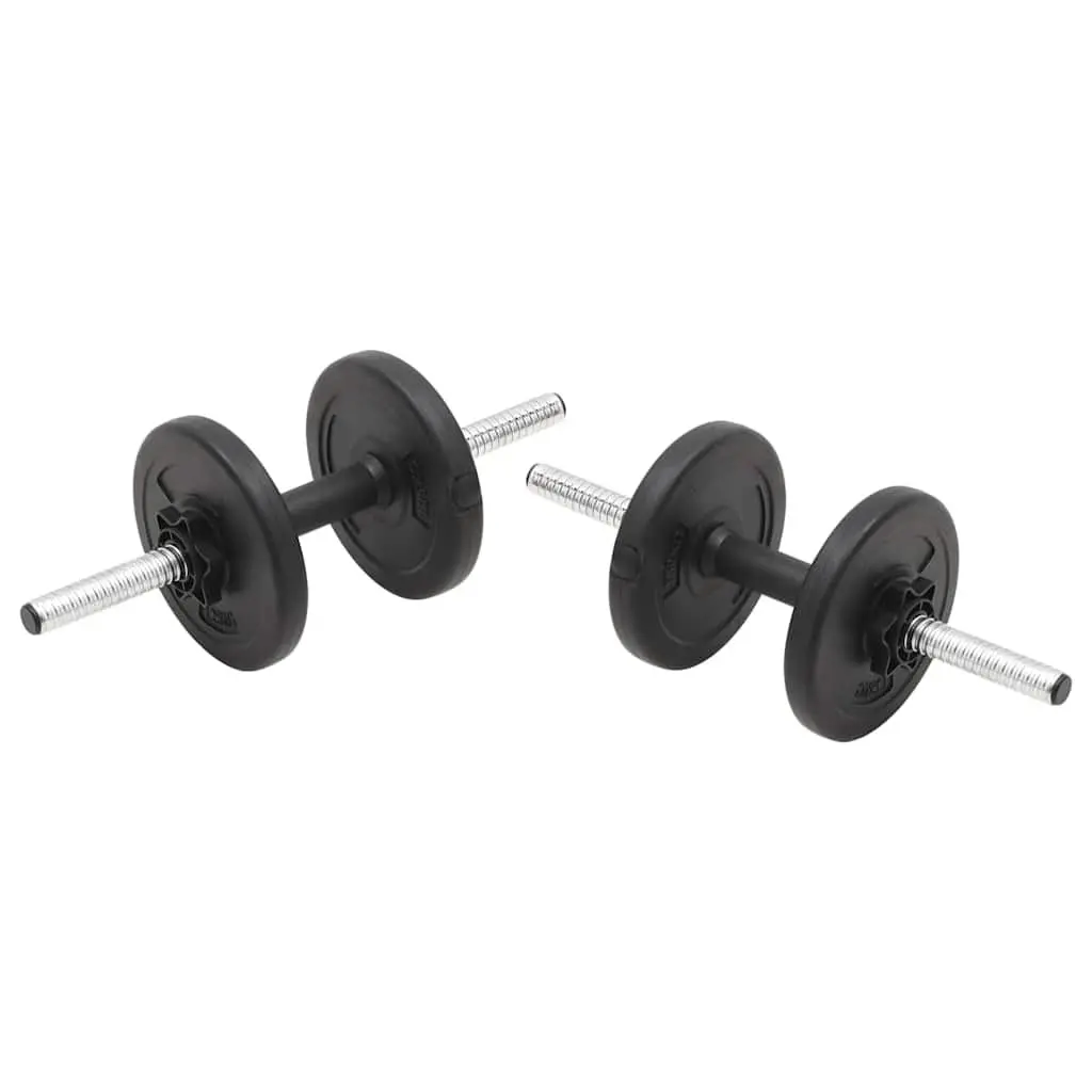 Barbell and Dumbbell Set 30kg Strength Training Home Gym Equipment Black