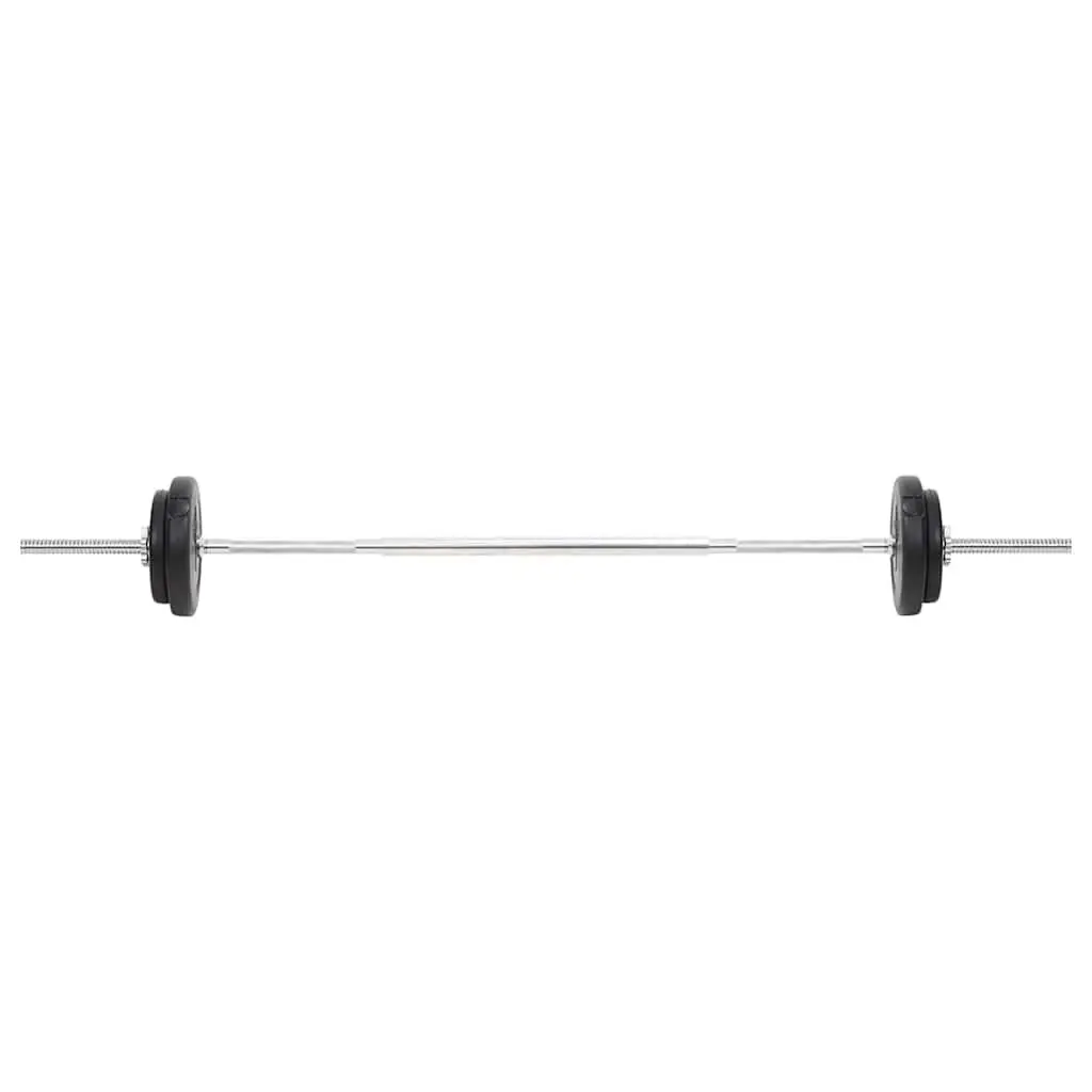 Barbell and Dumbbell Set 30kg Strength Training Home Gym Equipment Black