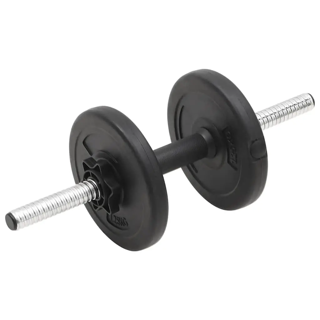 Barbell and Dumbbell Set 30kg Strength Training Home Gym Equipment Black