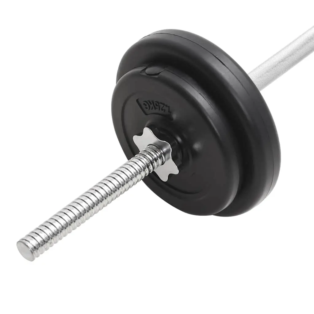 Barbell and Dumbbell Set 30kg Strength Training Home Gym Equipment Black