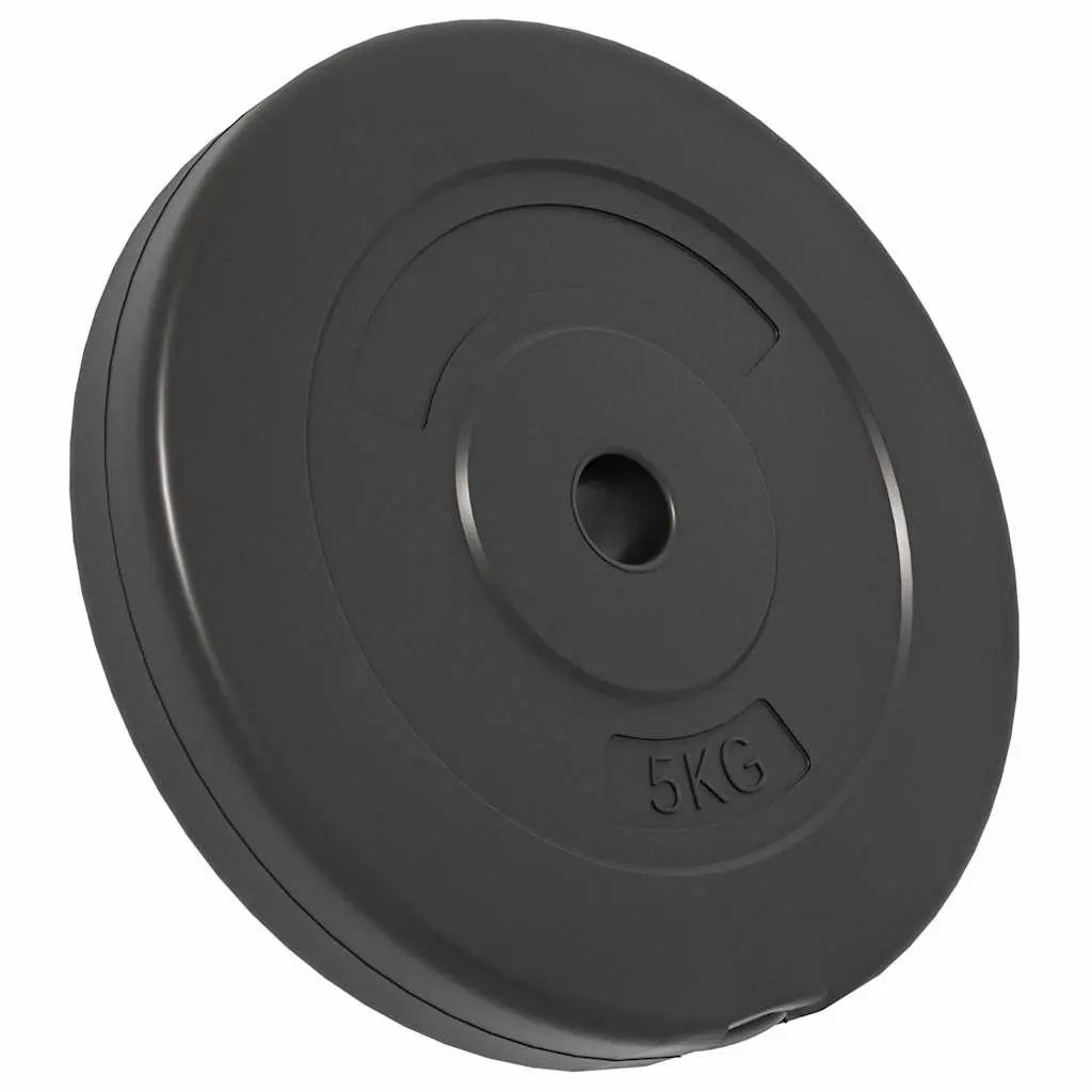 Weight Plates 30 kg Cement Dumbbell Barbell Plates Home Gym Training Black 4 Piece