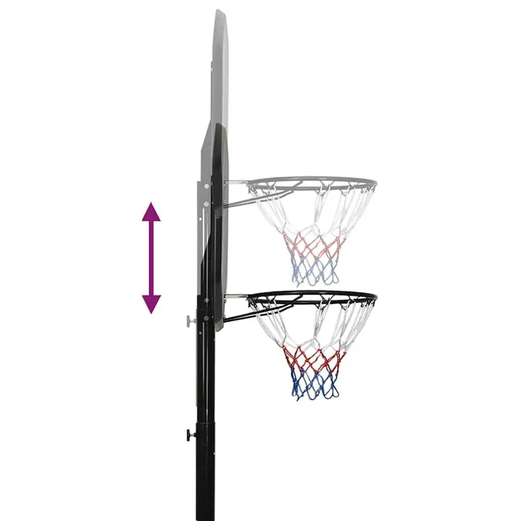 Basketball Hoop Adjustable Height 258-363 cm Portable Indoor Outdoor Black